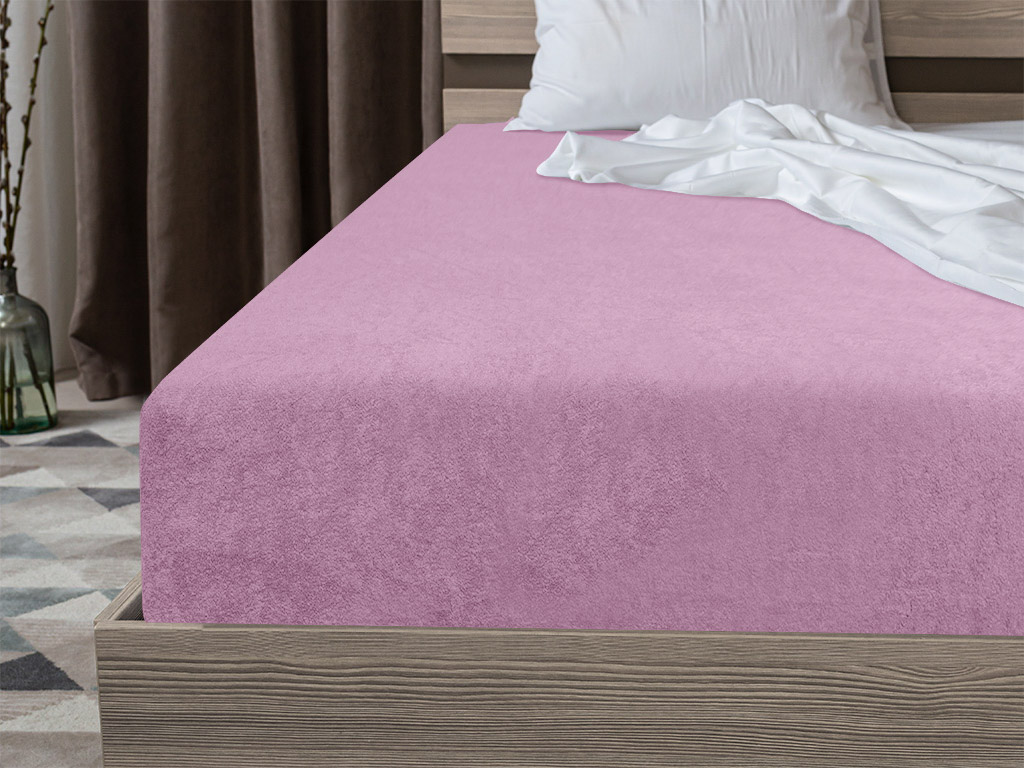 Frottír EXCLUSIVE rózsaszín lepedő 90x200 cm akciós termékkép 1
