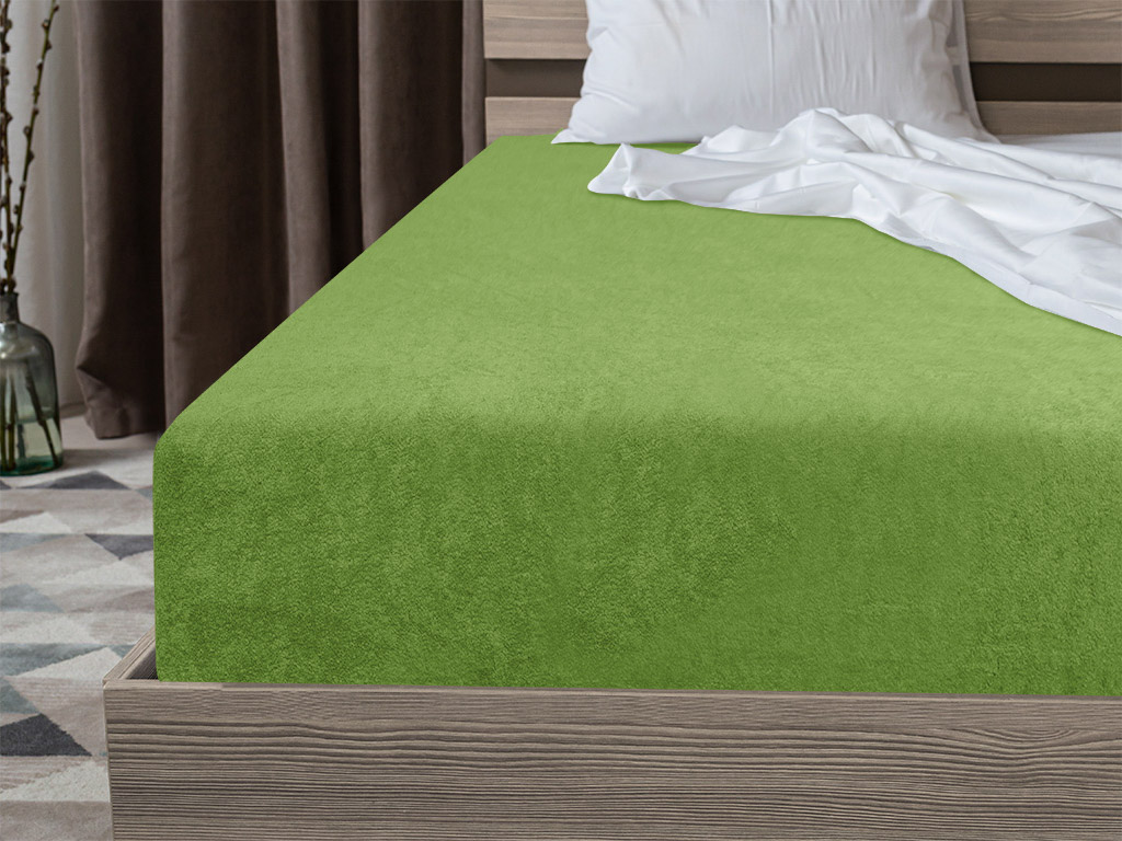 Frottír EXCLUSIVE zöld lepedő 90x200 cm akciós termékkép 1
