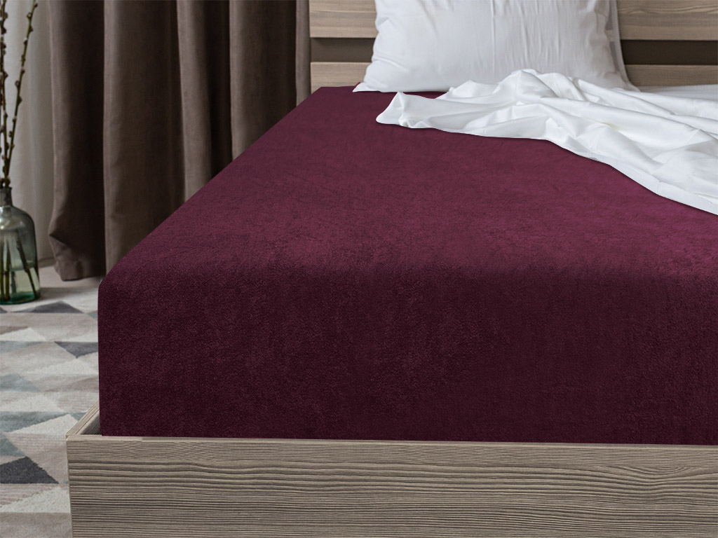 Frottír EXCLUSIVE vörös lepedő 160x200 cm akciós termékkép 1