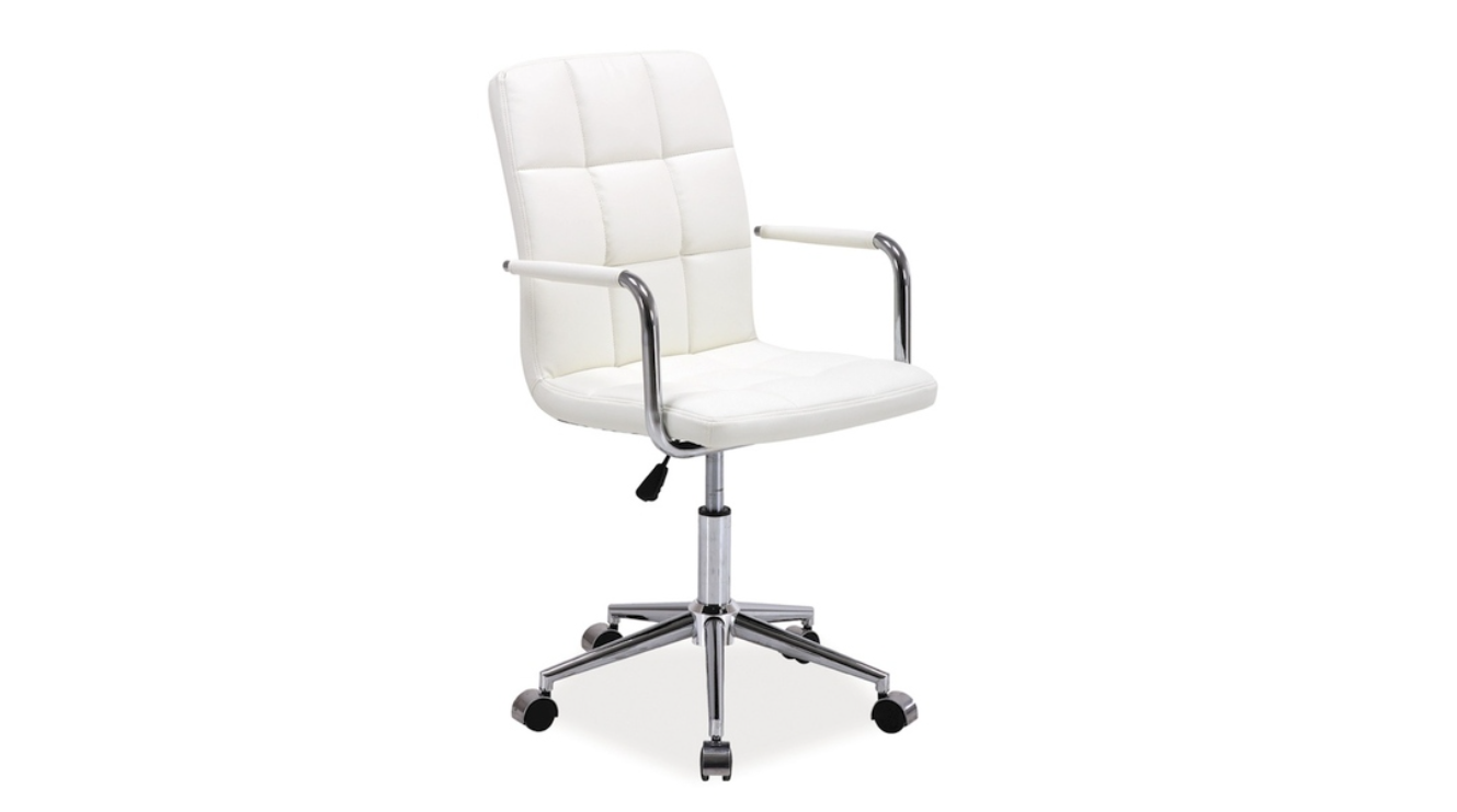 Fehér irodai szék eco bőrből q-022