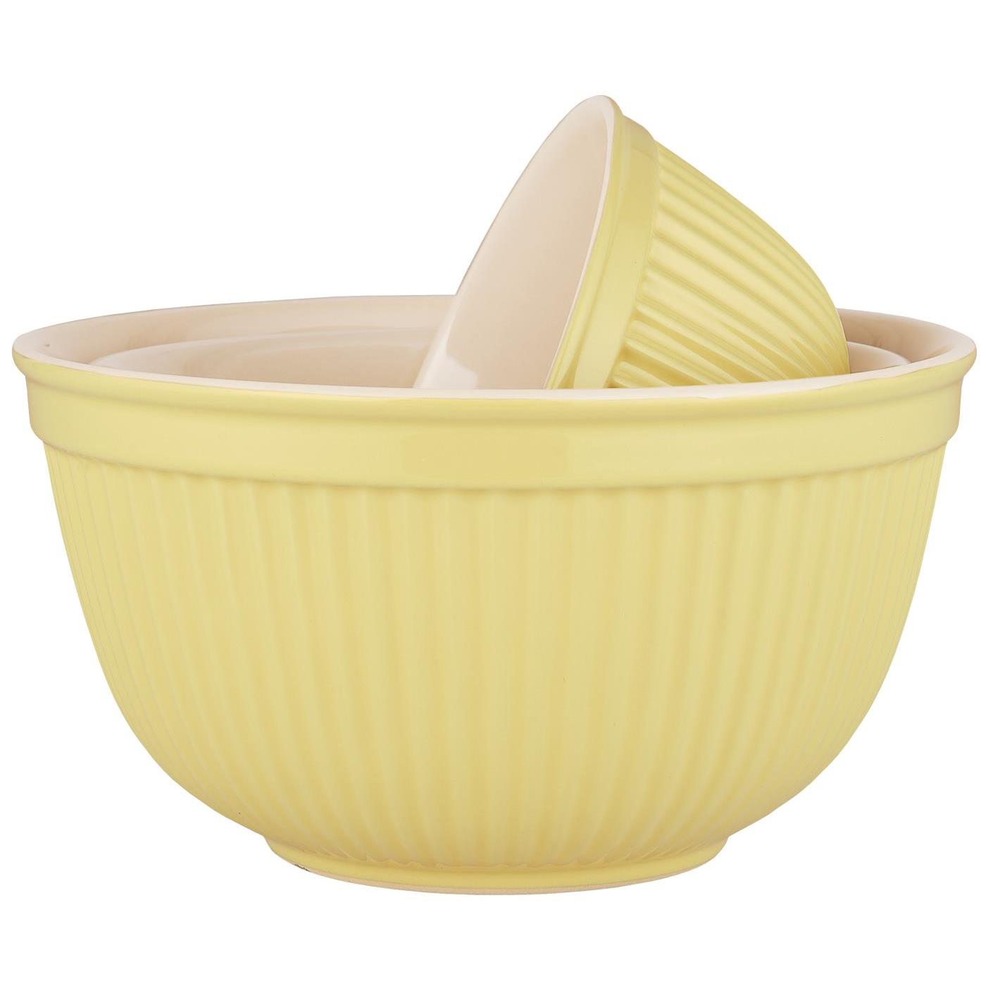 IB Laursen MYNTE LEMONADE sárga kerámia tálak, 3 db-os készlet