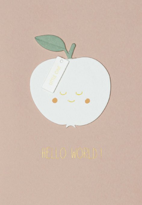 Räder HELLO WORLD papír kártya egy gyermek születéséhez