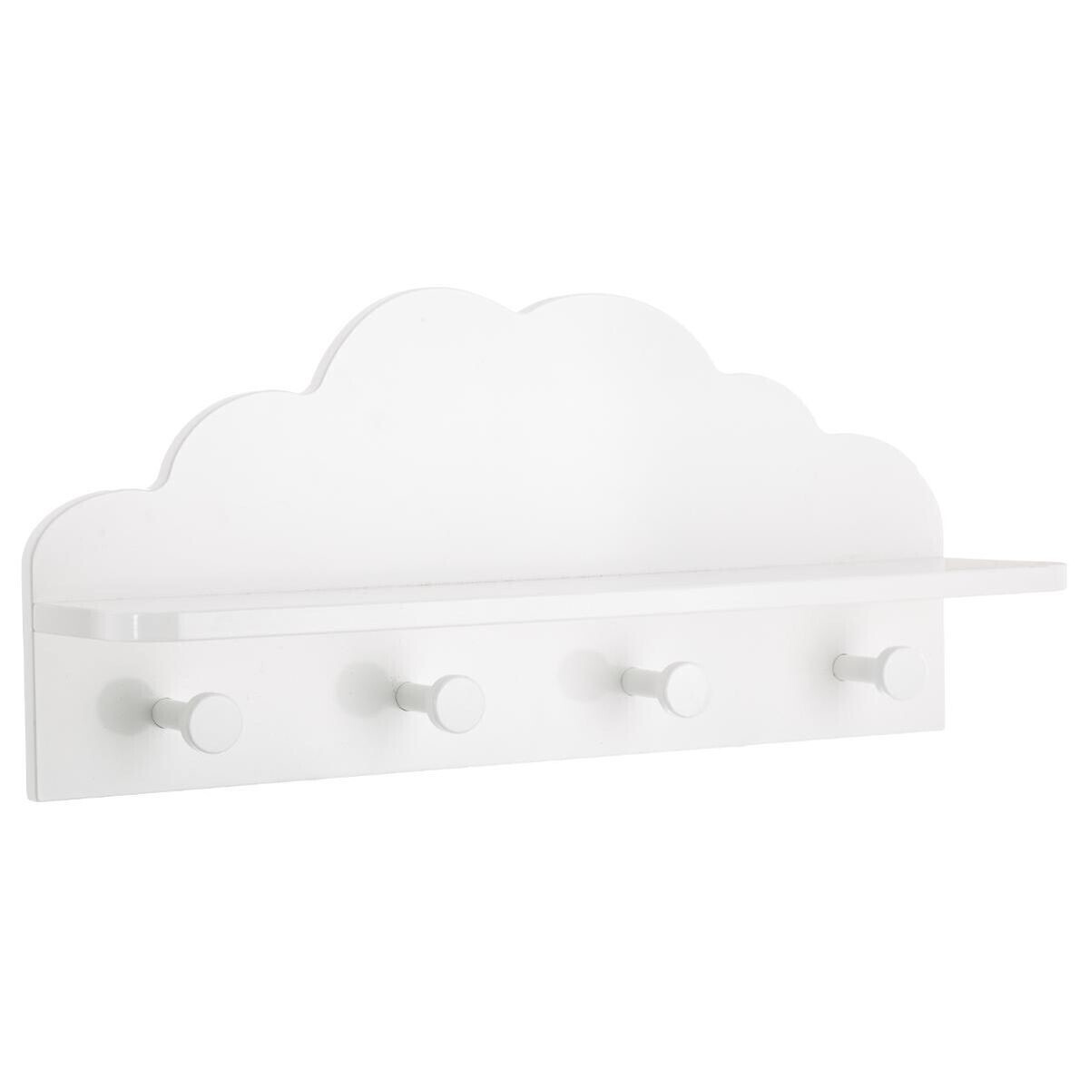 CLOUD fehér gyerekpolc akasztóval