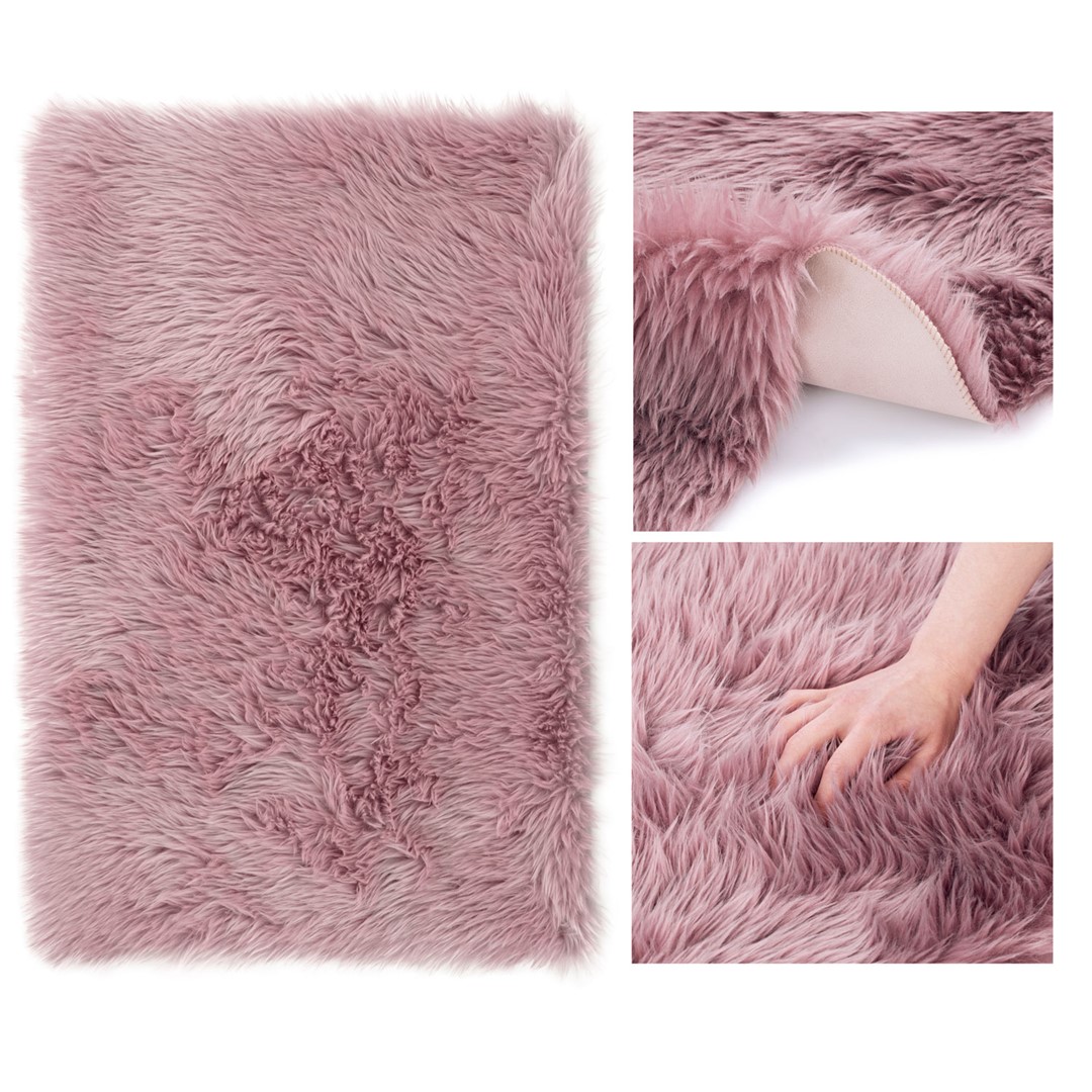 DOKKA hosszú szálú rózsaszín szőnyeg Méret: 50 x 150 cm