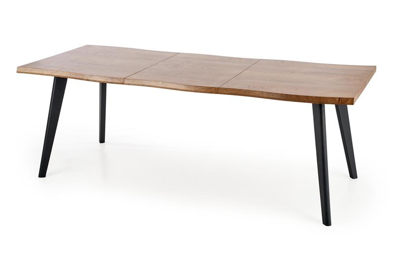 BRYNE összecsukható étkezőasztal tölgy dekorral 120(180)x80