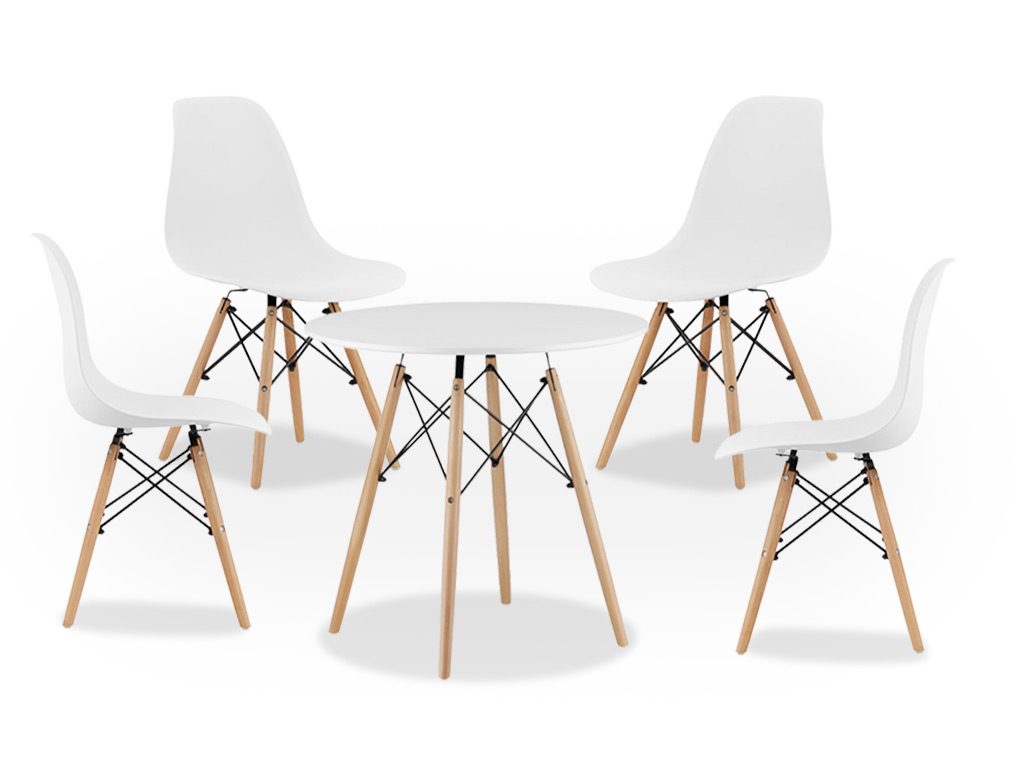 Oslo fehér asztal étkezőgarnitúra 1 + 4 york osaka szék