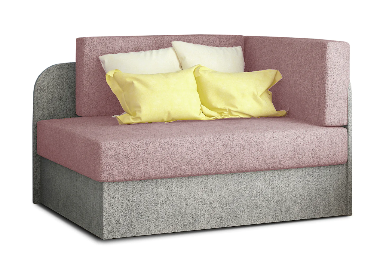 Rosa világos rózsaszín/világosszürke kis kanapéágy