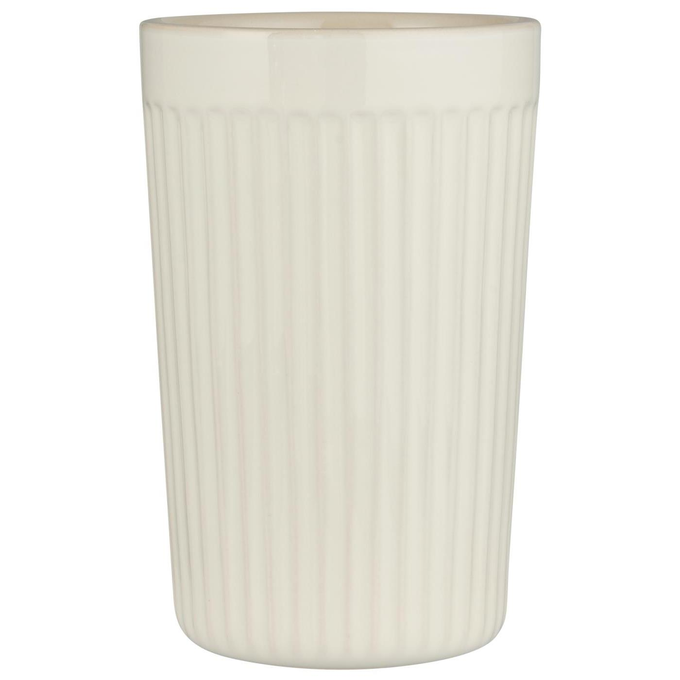 IB Laursen Krémszínű bordázott kerámia bögre CAFE MYNTE BUTTER CREAM