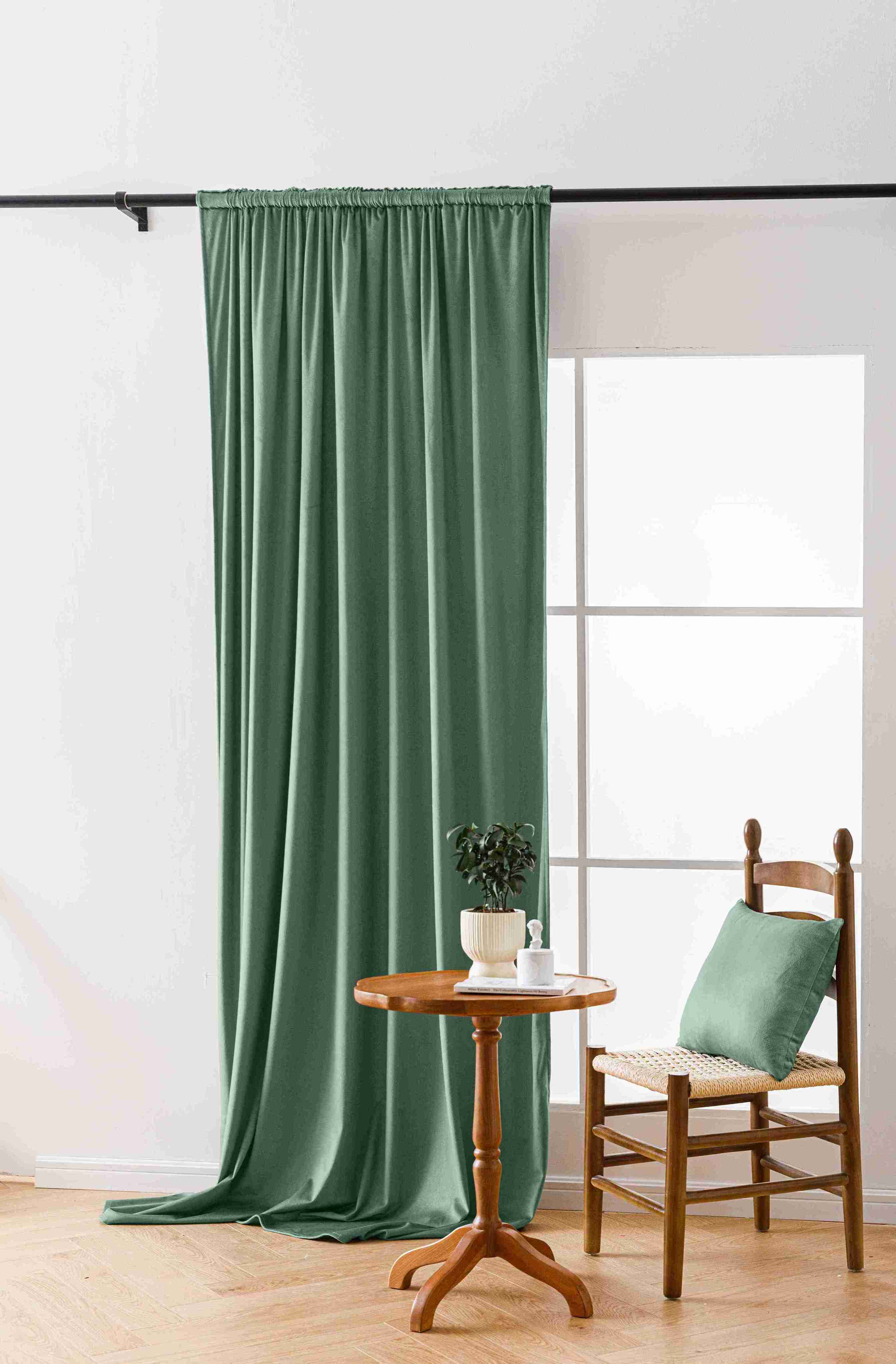 Mentol sötétítőfüggöny VELVET 140x250 cm Felfüggesztés: Hullámos sínszalag akciós termékkép 1