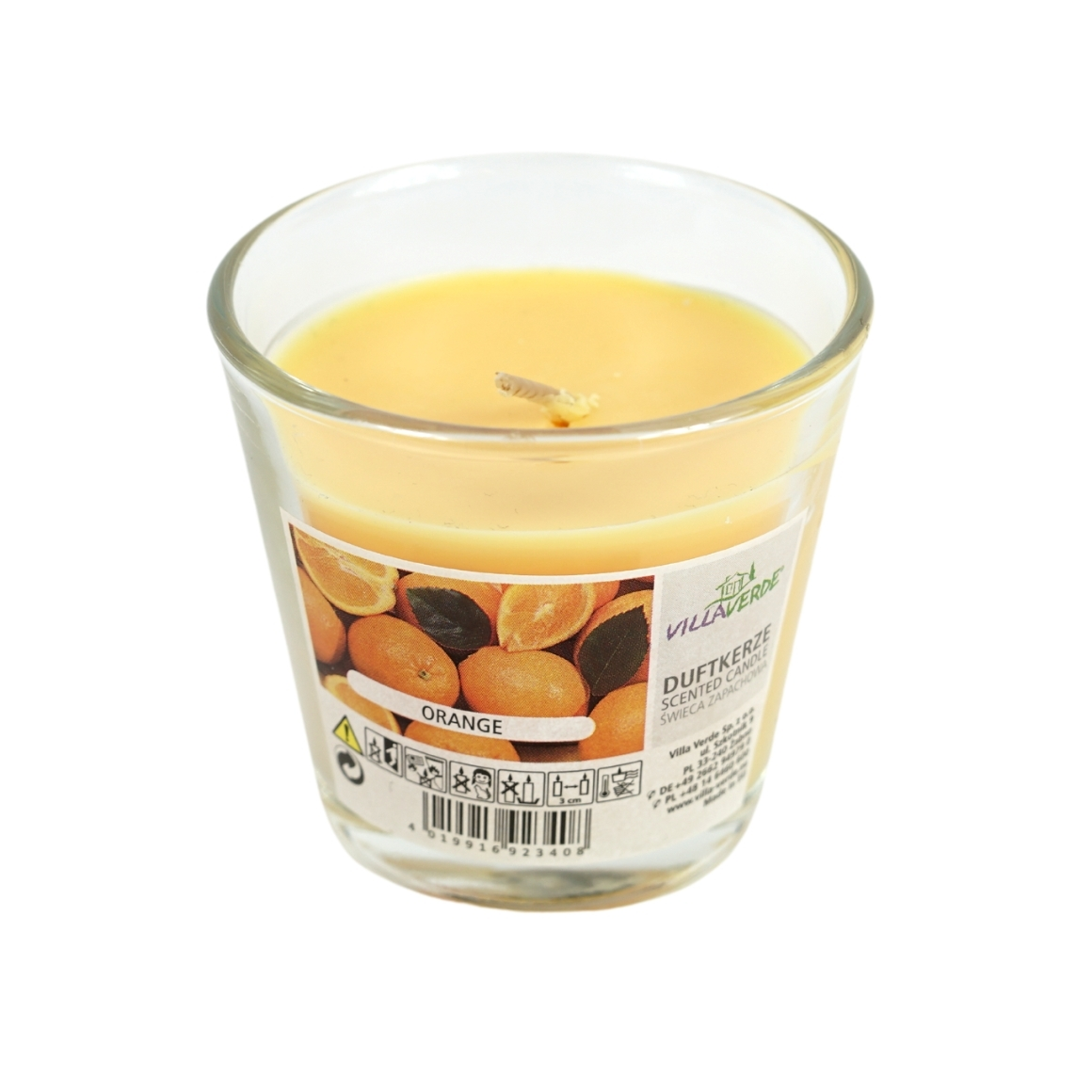 ORANGE narancssárga illatgyertya üvegben 7,5 cm
