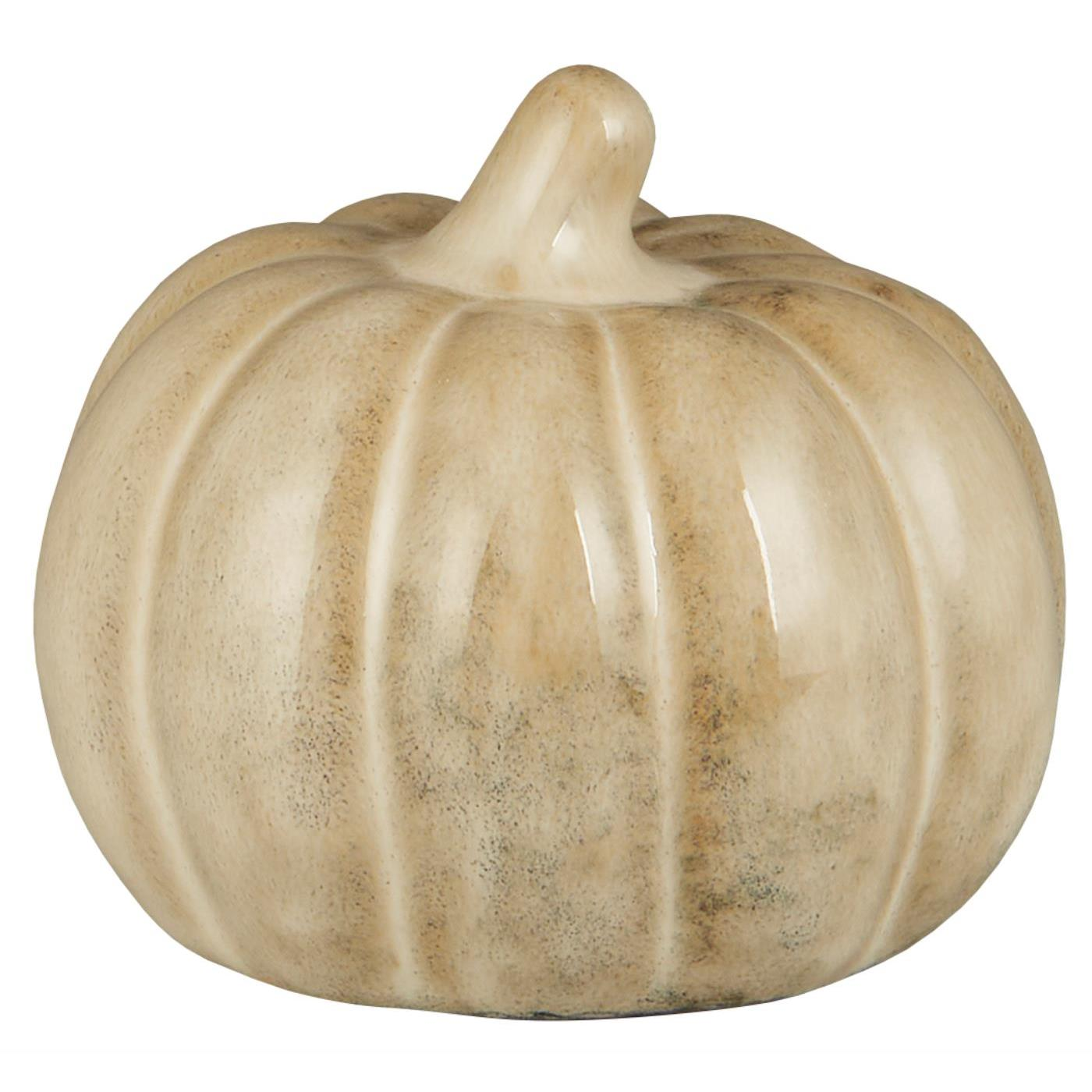 IB Laursen Cserép tök dekoráció PUMPKIN STANDING Ø8 cm krém