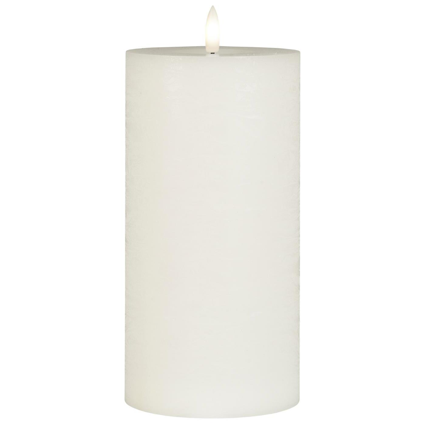 IB Laursen LED tömbgyertya WARM FLAME 20 cm fehér