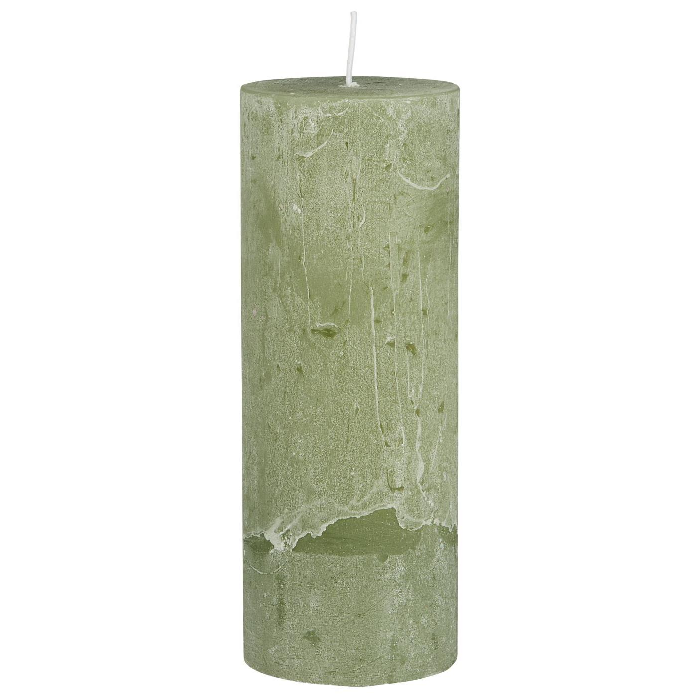 IB Laursen Tőmbgyertya RUSTIC GREEN TEA 18 cm zöld akciós termékkép 1