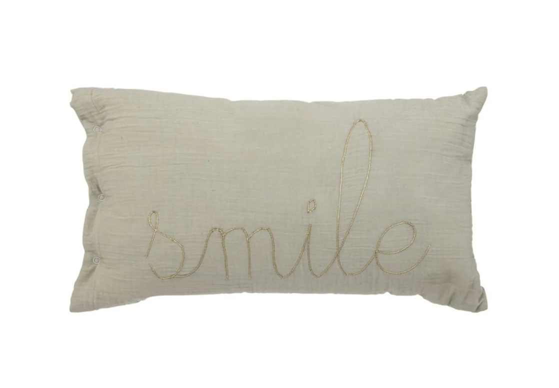 Gyermek díszpárna SMILE 50x30cm, zöld