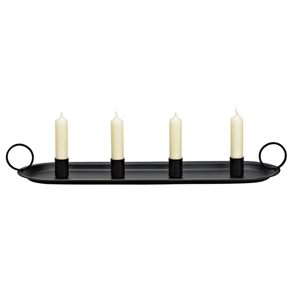 Adventi fém gyertyatartó ARRANGEMENT 49x14 cm - több színben Szín: Fekete