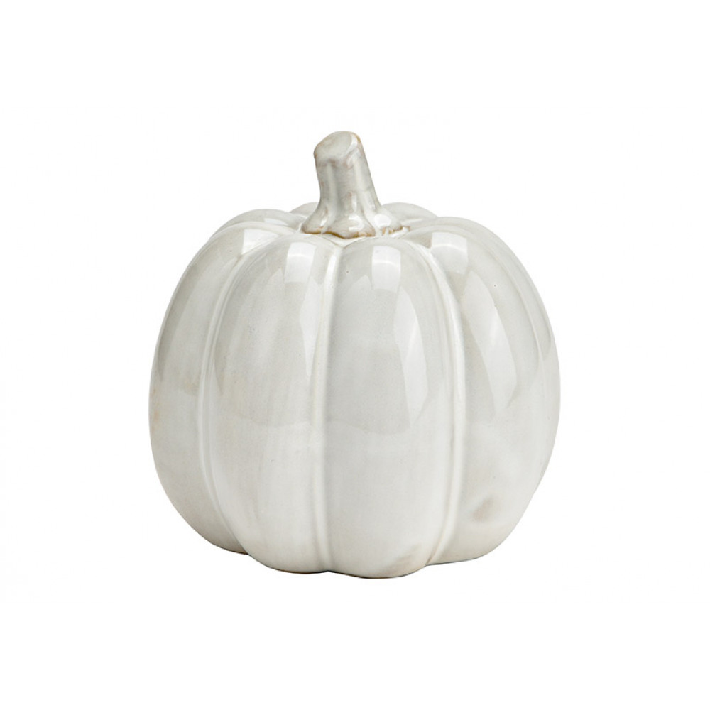 Porcelán sütőtök dekoráció PUMPKIN WHITE 9x9 cm fehér akciós termékkép 1