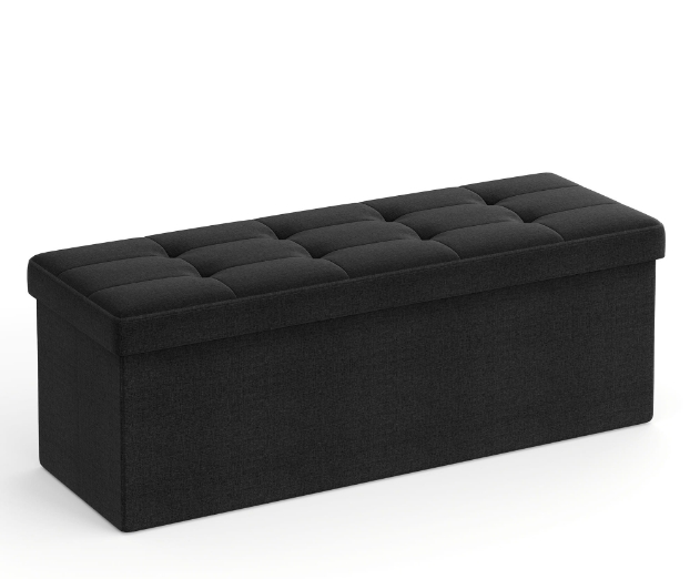 Taburette tárolóval OTTOMAN 110x38 cm fekete akciós termékkép 1