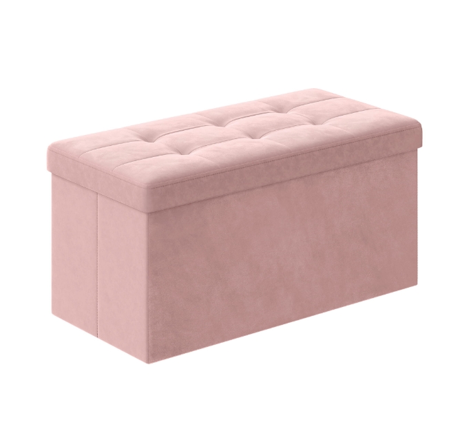Taburette tárolóval OTTOMAN 76x38 cm, rózsaszín akciós termékkép 1