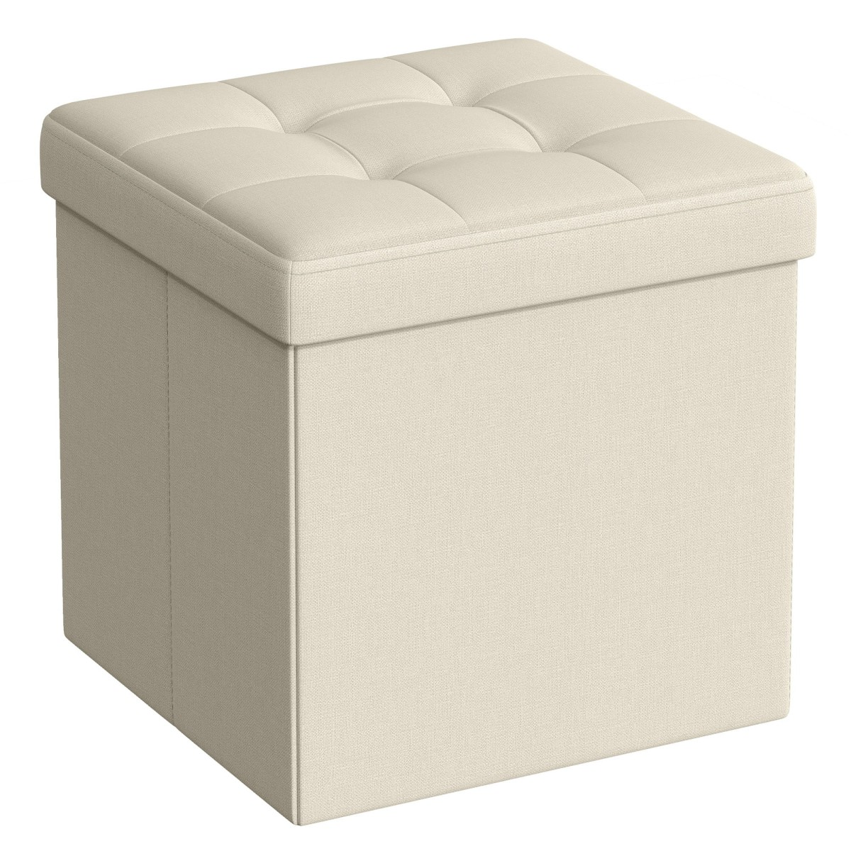 OTTOMAN puff tárolóval 30x30 cm, krémszínű akciós termékkép 1
