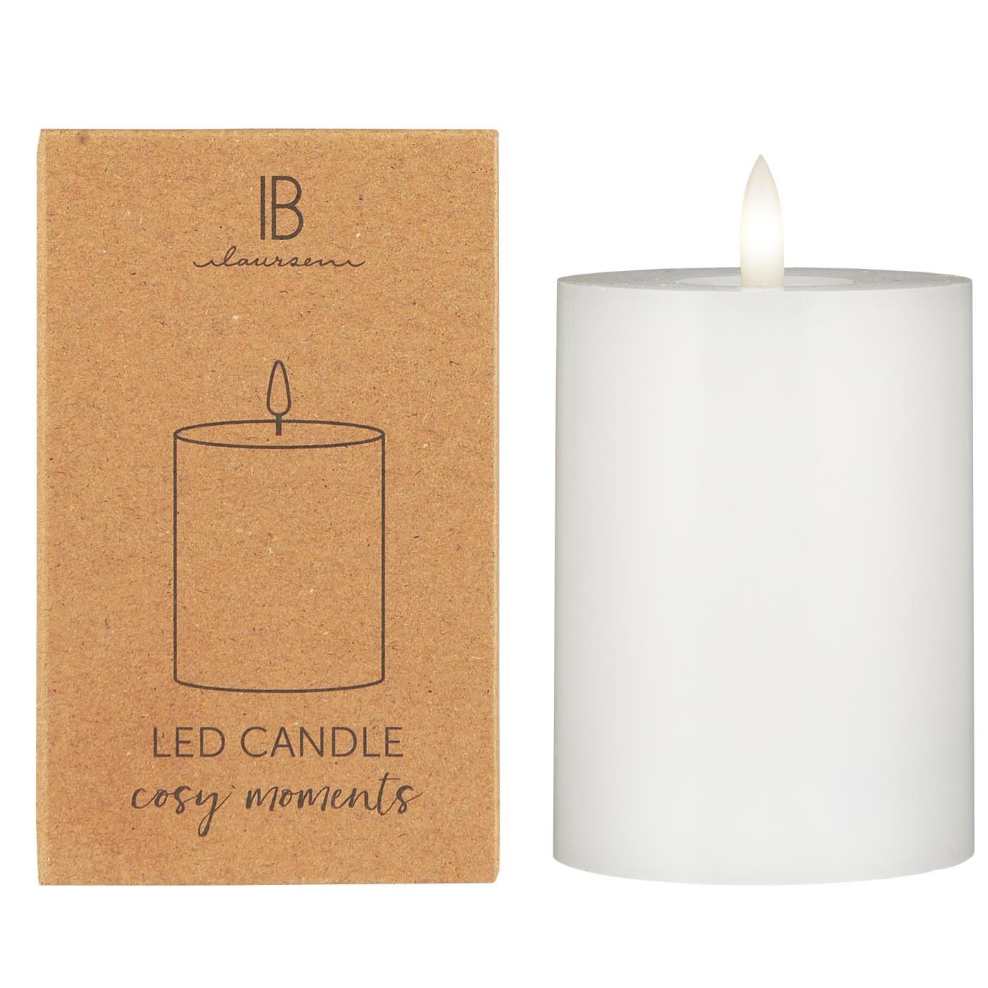 IB Laursen LED oszlopos gyertya WARM FLAME SL 10 cm fehér