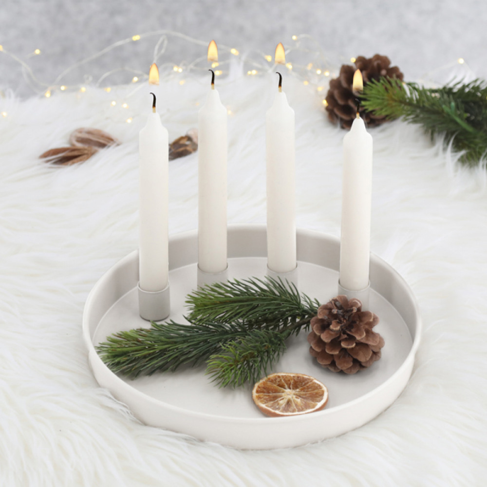 Adventi fém gyertyatartó MAGNETIC fehér