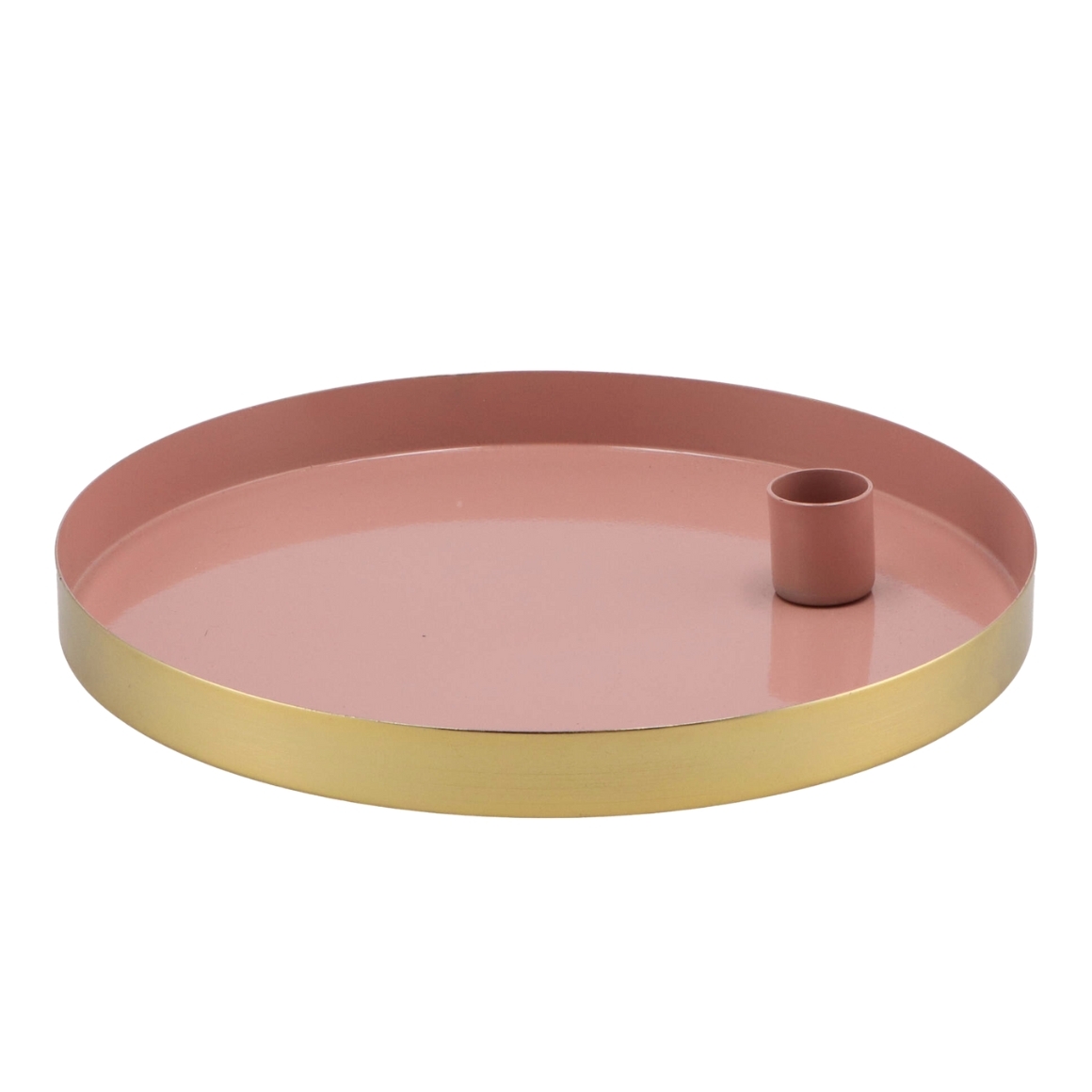 Kerek fém gyertyatartó MARAKESH 22cm, rózsaszín