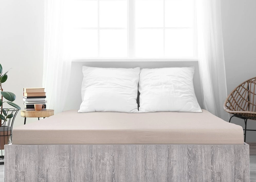 Mako-jersey pamut lepedő LUXORA 180x200 cm bézs akciós termékkép 1