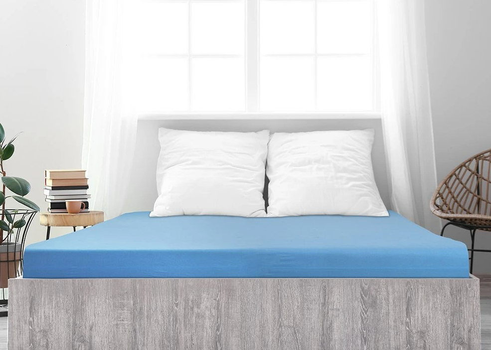 Mako-jersey pamut lepedő LUXORA 90x200 cm világoskék akciós termékkép 1