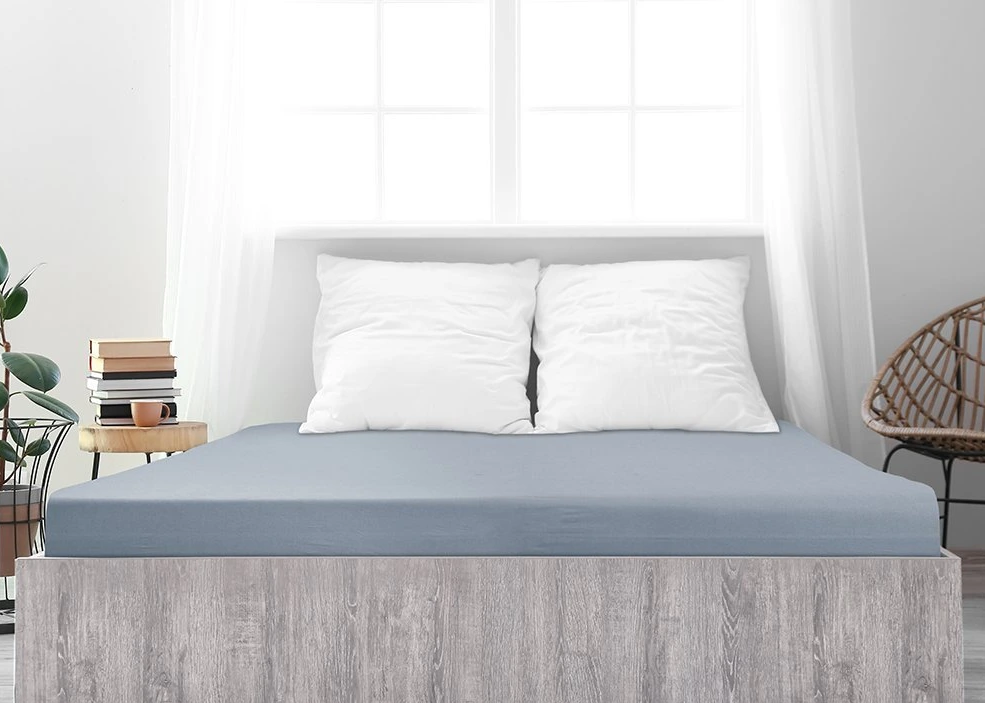 Mako-jersey pamut lepedő LUXORA 180x200 cm világosszürke akciós termékkép 1
