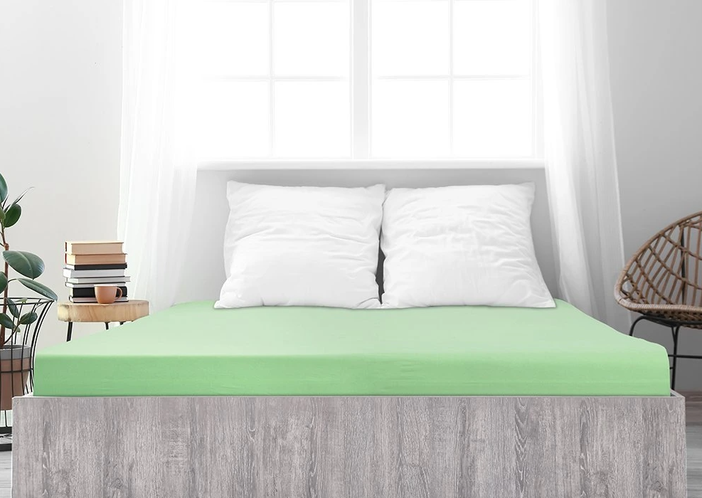 Mako-jersey pamut lepedő LUXORA 90x200 cm világoszöld akciós termékkép 1
