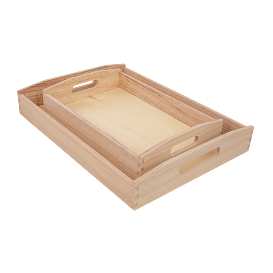 2 darabos TIMBER TRAYS fa tálca szett