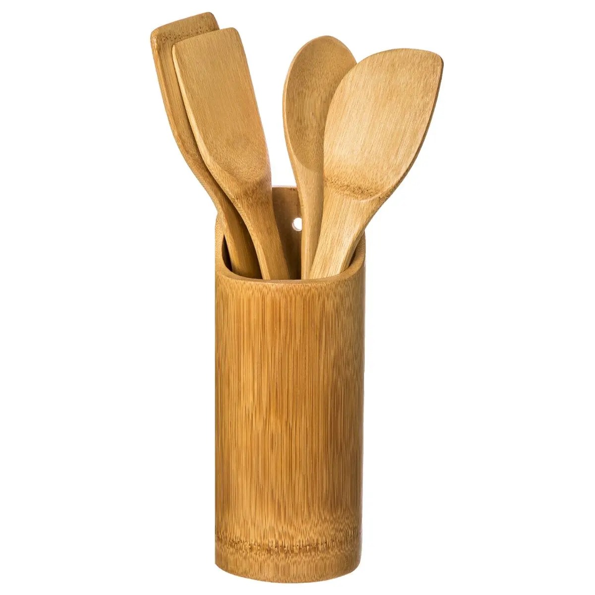 KITCHERO konyhai eszköz készlet 4 spatulával és tartóval, bambusz