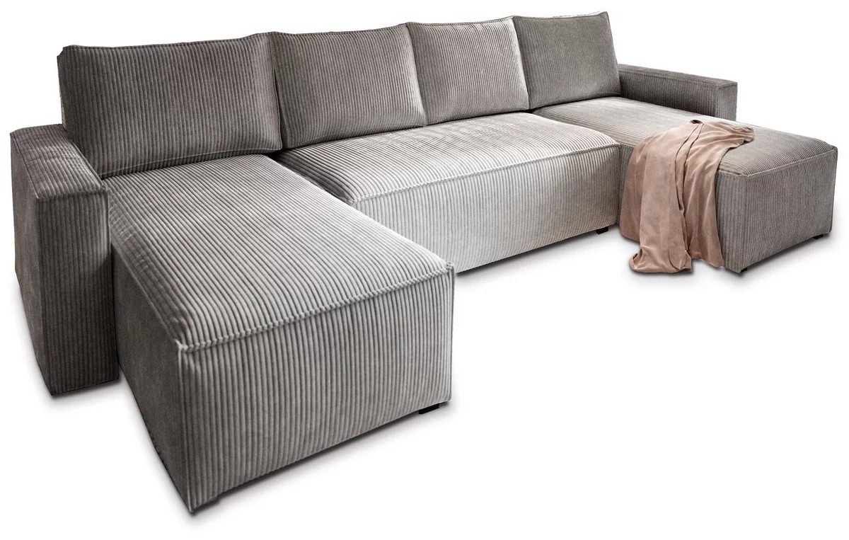 U alakú ülőgarnitúra SMART COSARO 295x140 cm, világosszürke akciós termékkép 1