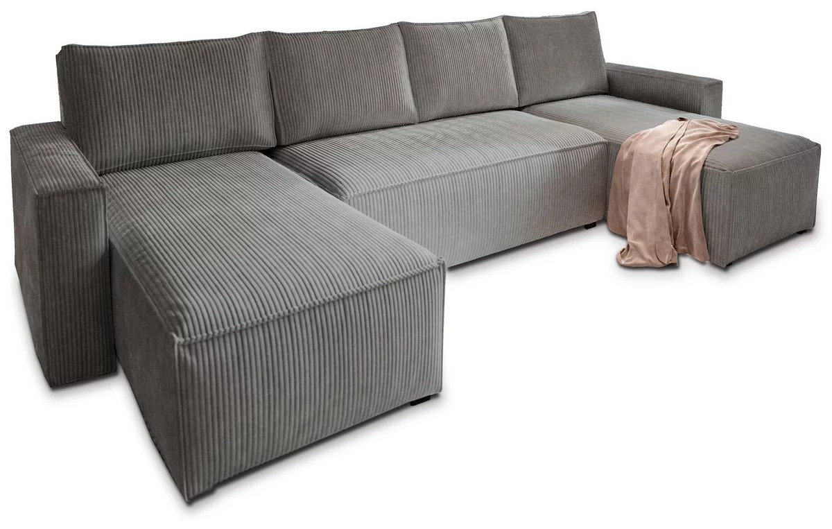 U alakú ülőgarnitúra SMART COSARO 295x140 cm, szürke akciós termékkép 1