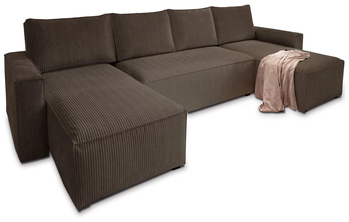 U alakú ülőgarnitúra SMART COSARO 295x140 cm, sötétbarna akciós termékkép 1