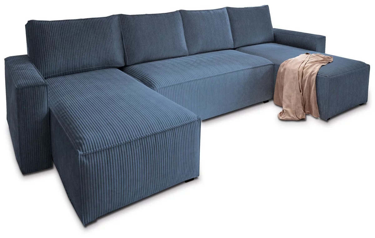 U alakú ülőgarnitúra SMART COSARO 295x140 cm, sötétkék akciós termékkép 1