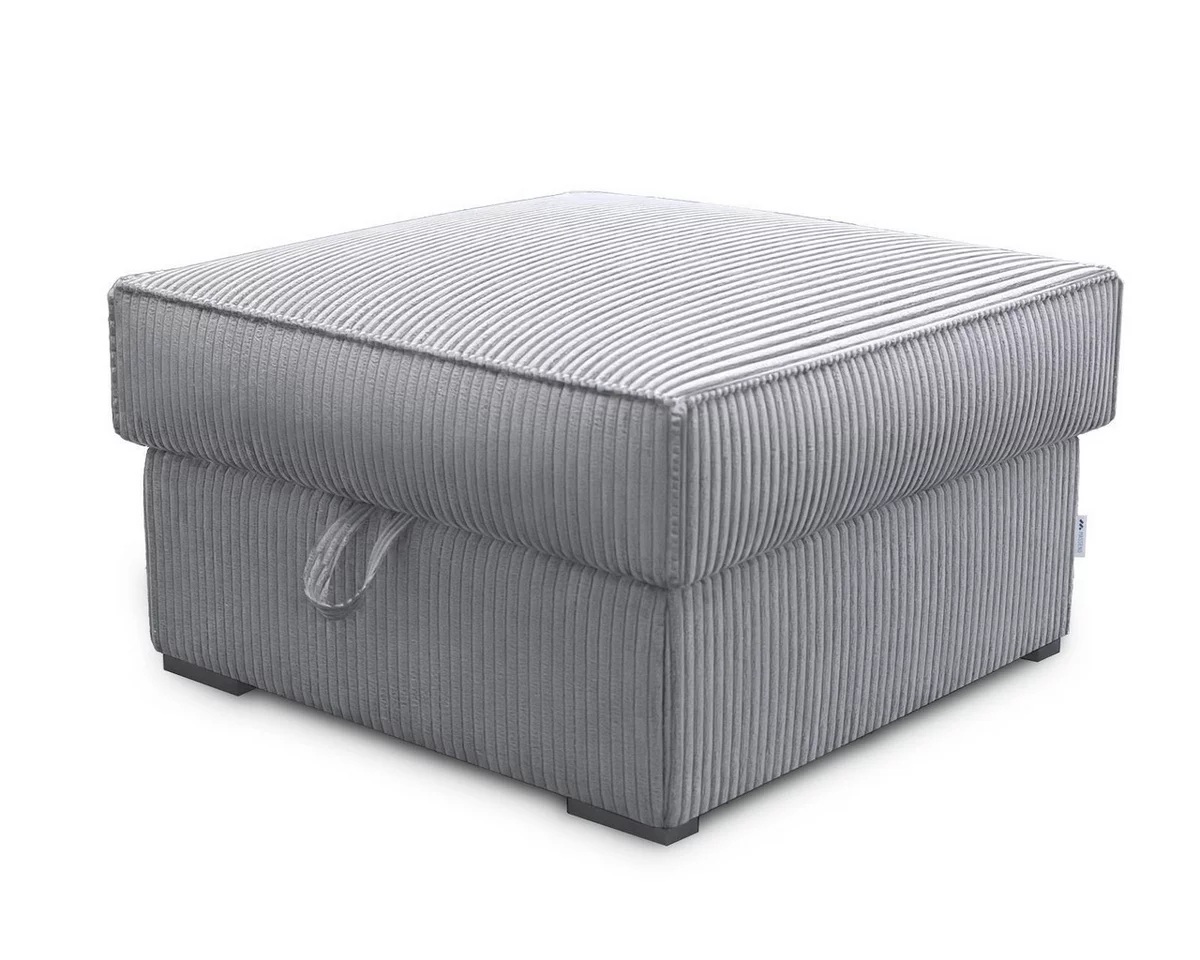 Világosszürke SMART COSARO tárolós puff, 65x65 cm akciós termékkép 1