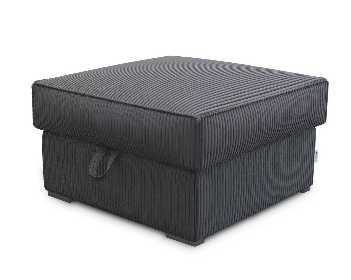 Sötétszürke SMART COSARO tárolós puff, 65x65 cm akciós termékkép 1