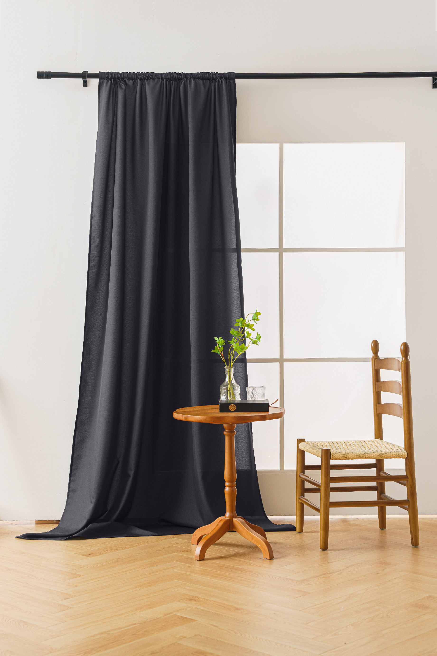 Sötétszürke OXFORD függöny 140x270 cm Felfüggesztés: Hullámos sínszalag