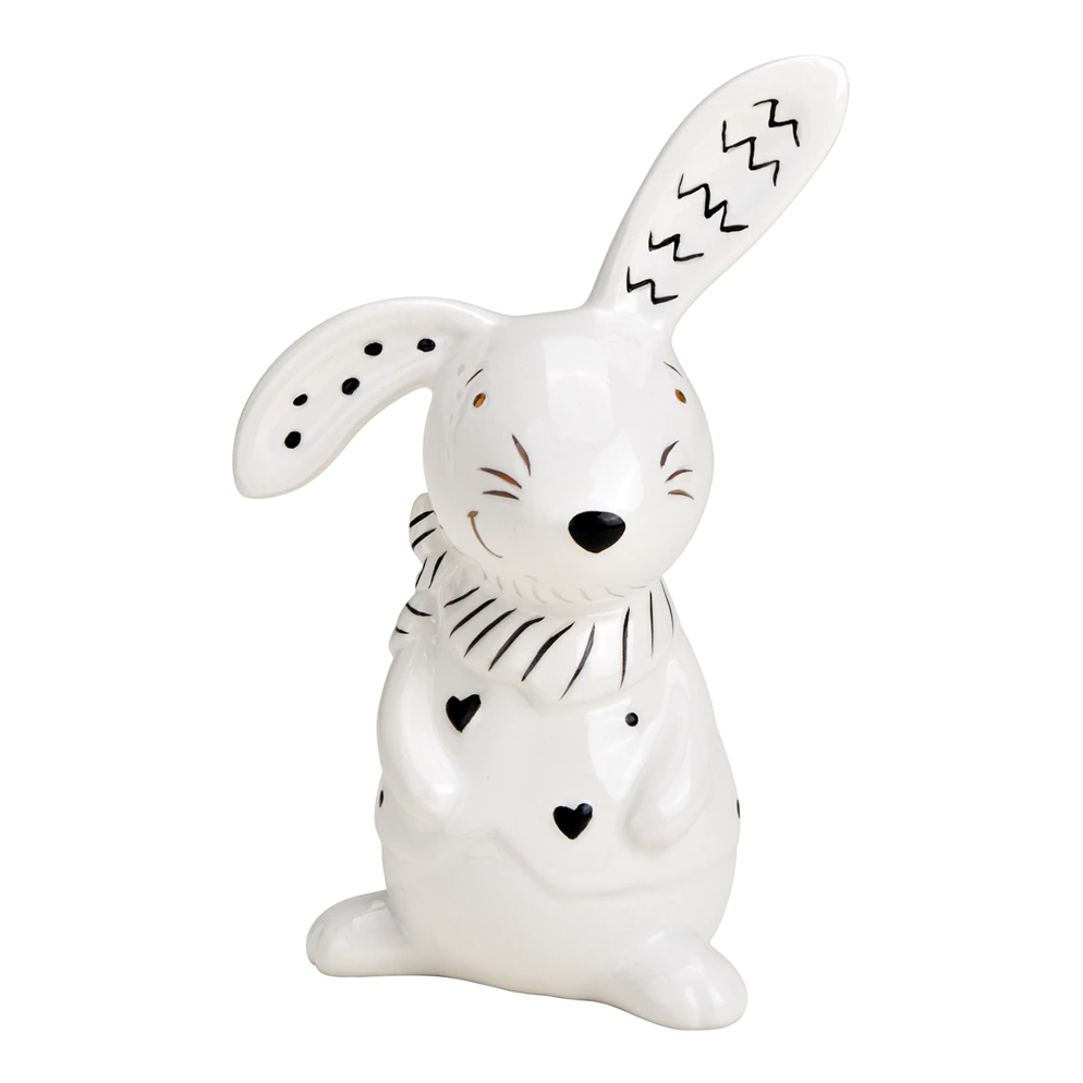 Kerámia nyuszi BUNNY FRONT 12 cm fehér akciós termékkép 1
