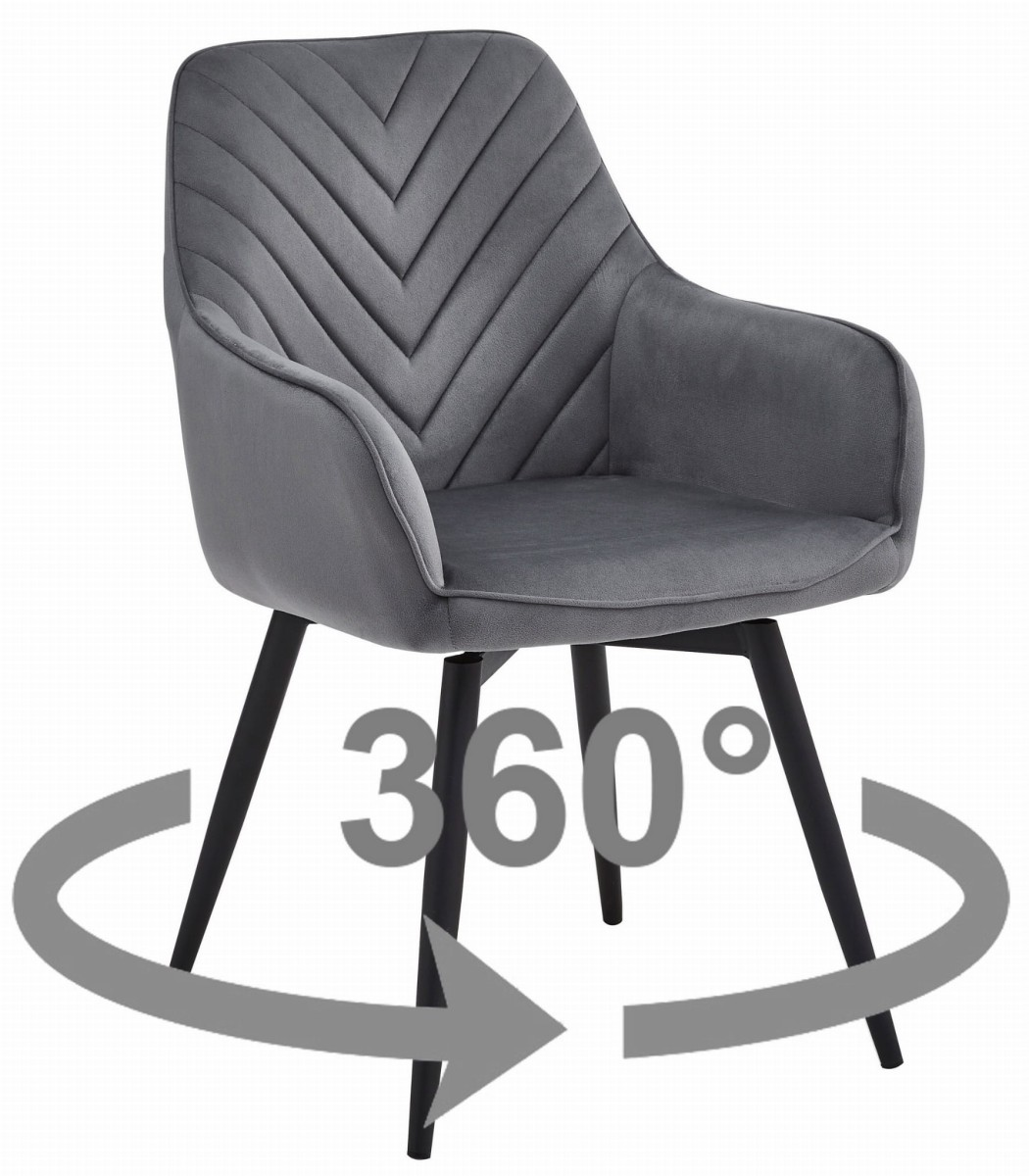 NANA360 VELVET sötétszürke forgó étkezőszék
