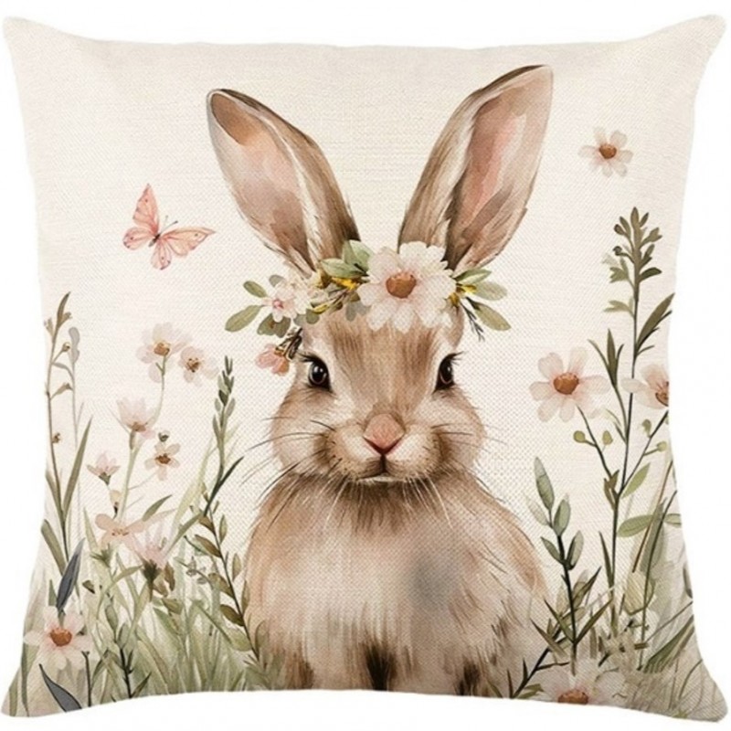Len párnahuzat BUNNIETTE 45x45 cm, krémes