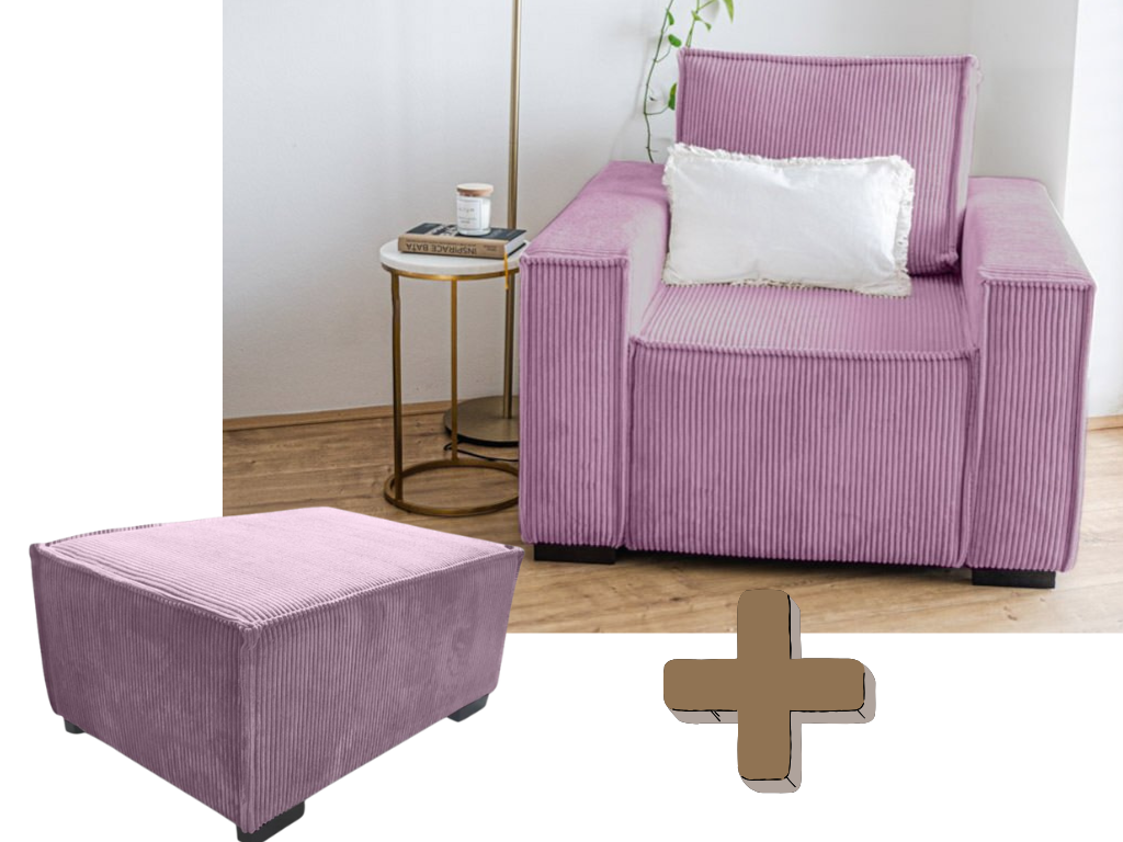 Fotel lábtartóval SMART SET, lila