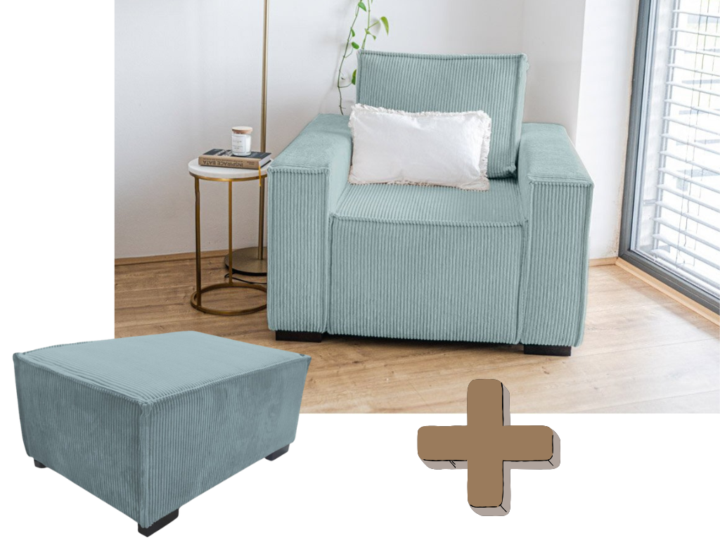 Fotel tárolóval SMART SET, világoskék