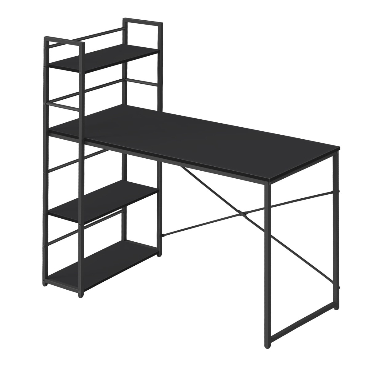 Íróasztal MAX 4.0 SONOMA polccal 120x44 cm, fekete akciós termékkép 1