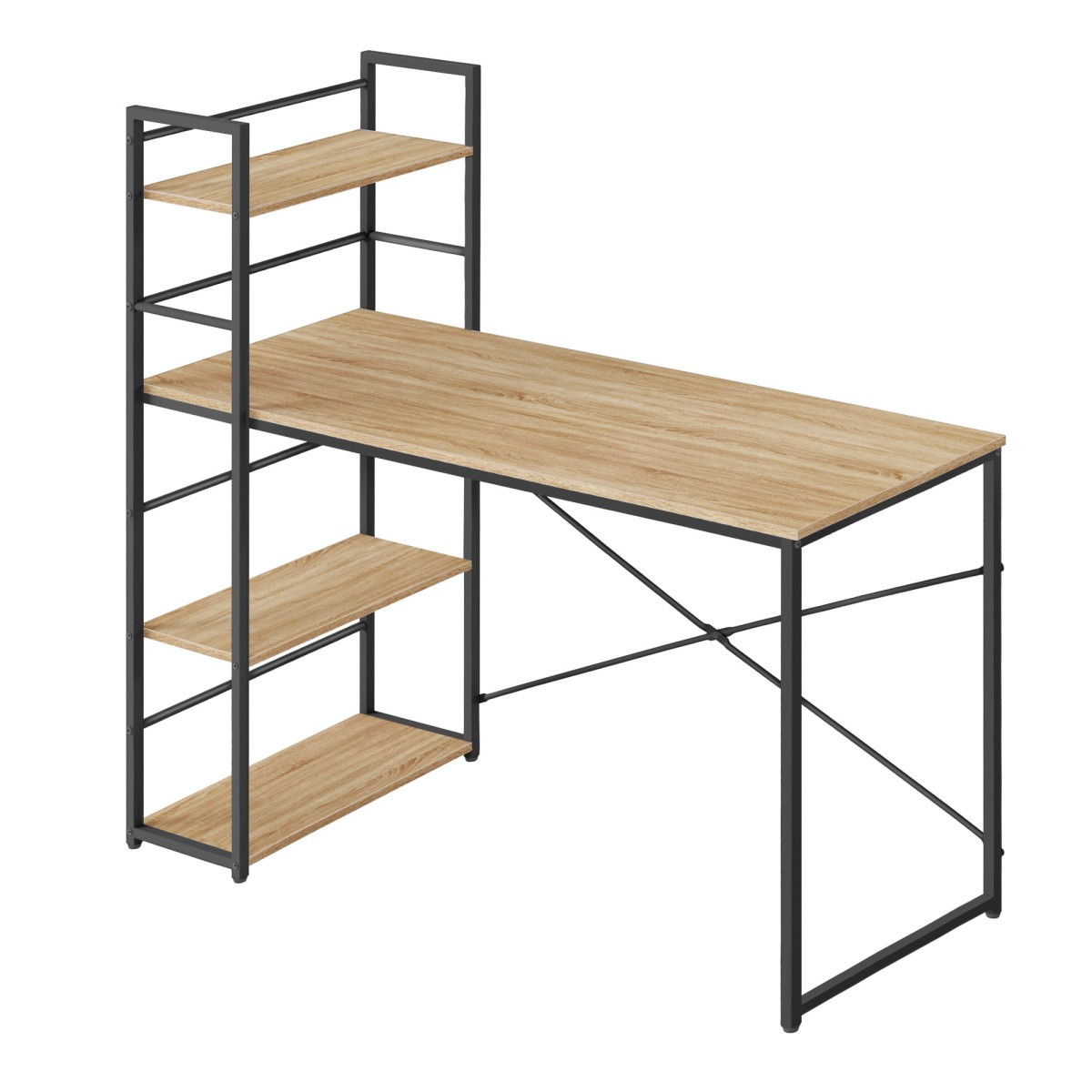 Íróasztal MAX 4.0 SONOMA polccal és fekete lábakkal 120x44 cm akciós termékkép 1