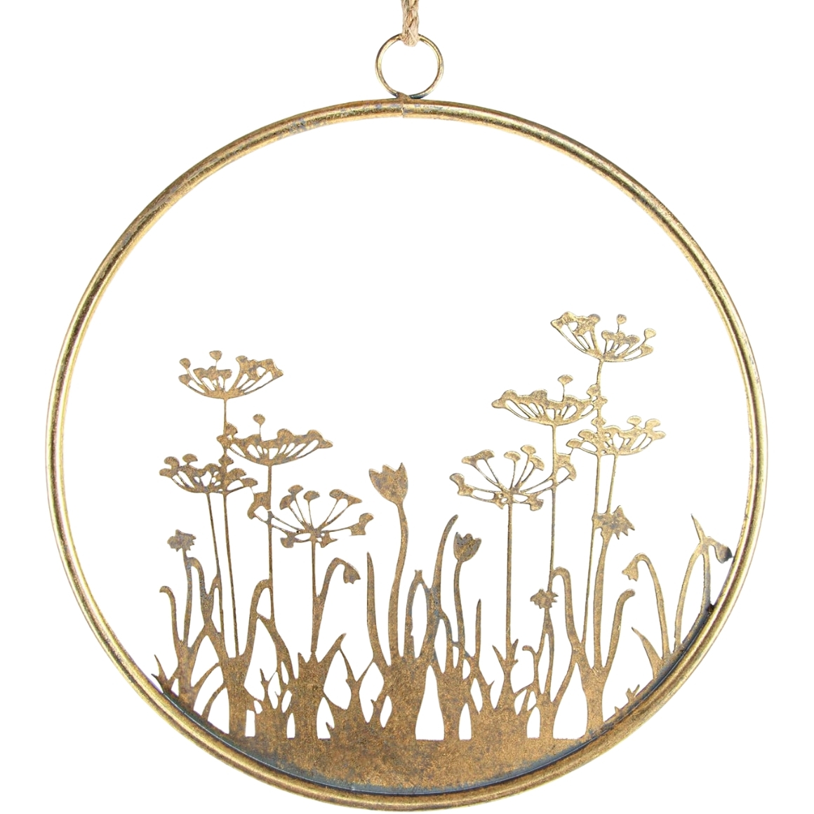 Fém faldekoráció FLOWERS RING Ø 41 cm arany akciós termékkép 1