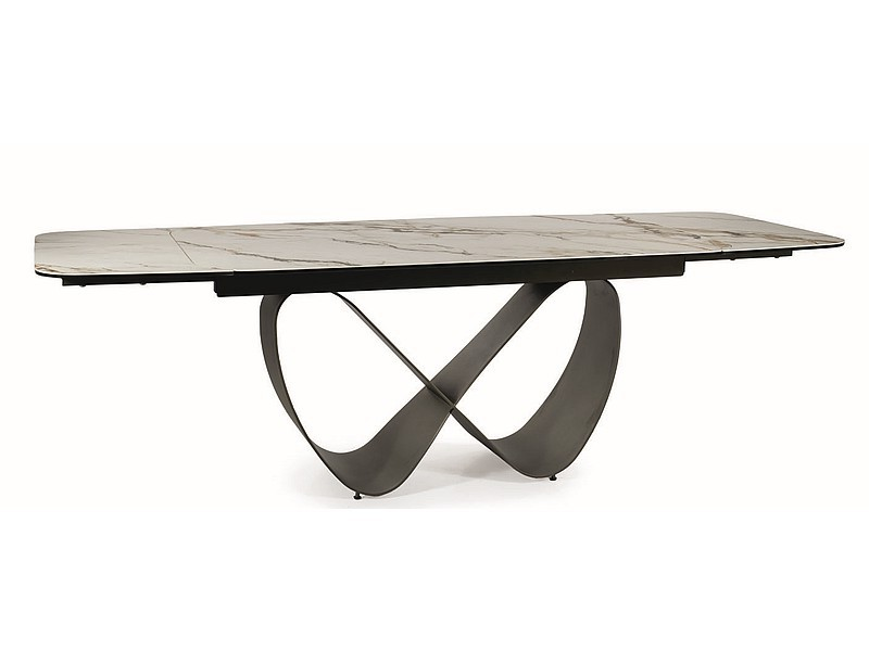 Fehér étkezőasztal AMBER BIANCO 160(240)X95, kinyitható