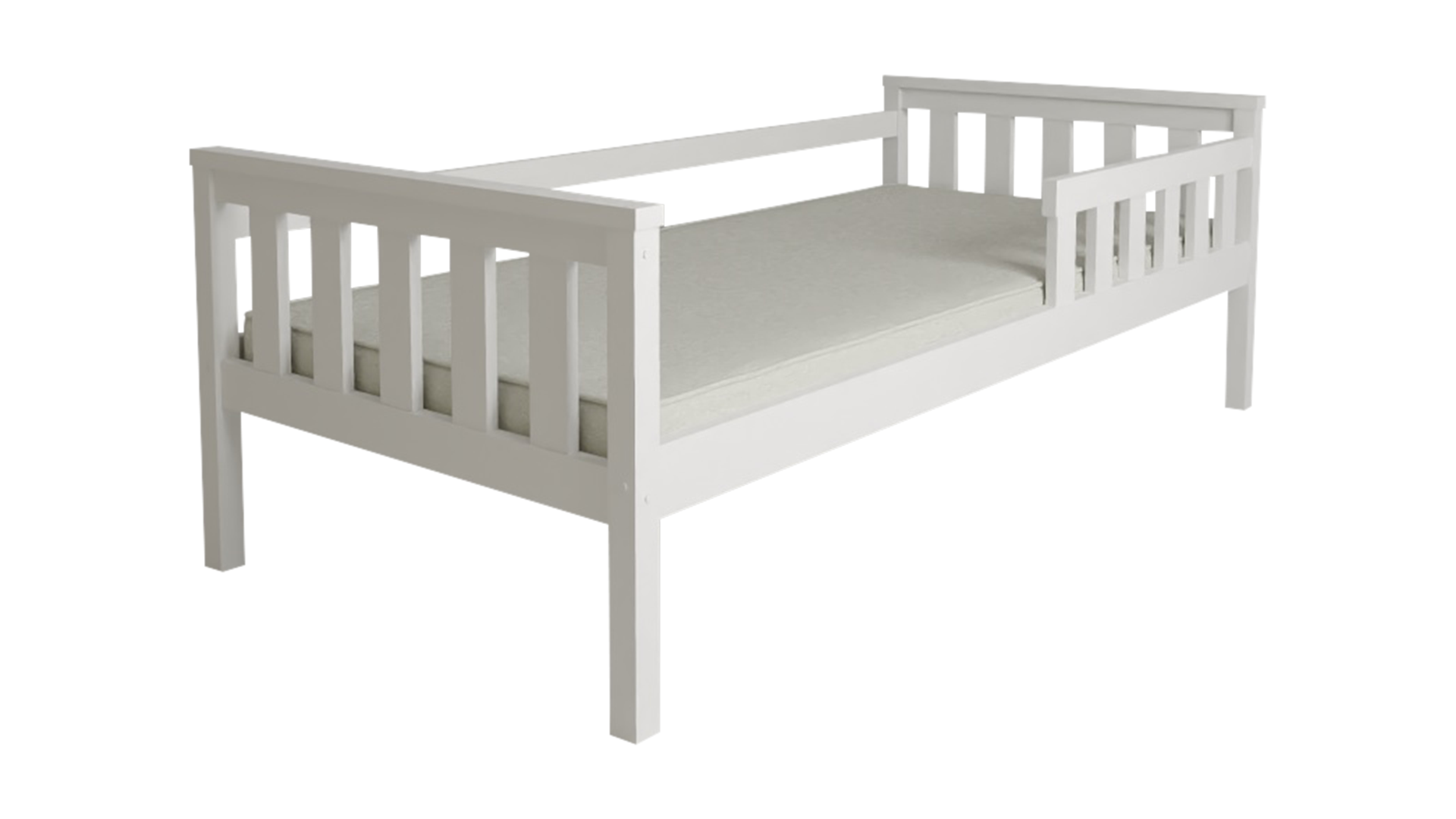 Gyerekágy MONTY 90 x 200 cm, fehér Matrac: Coco Maxi matrac 20 cm, Ágyrács: Ágyrács nélkül