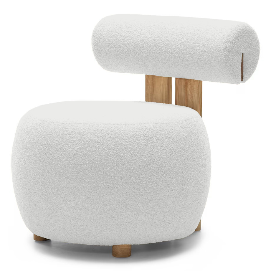 Fehér design fotel HANNA, tölgy akciós termékkép 1